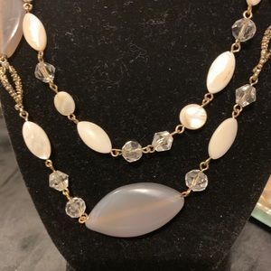 Gray and white necklace